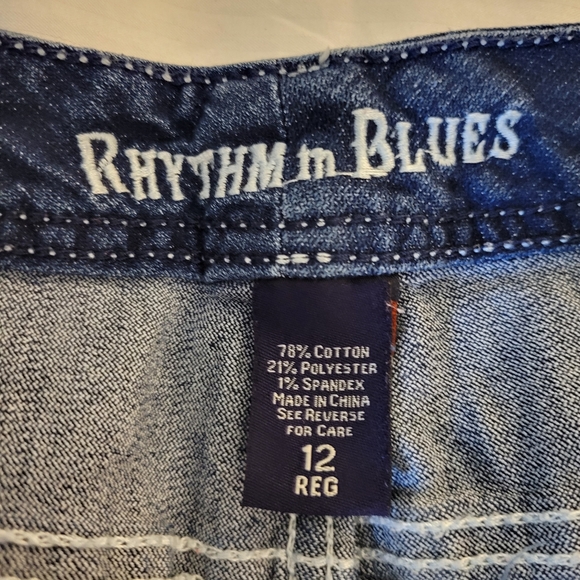 Rhythm in Blues Women's Stretch Blue Jean Shorts Denim Size 12 - Picture 5 of 9